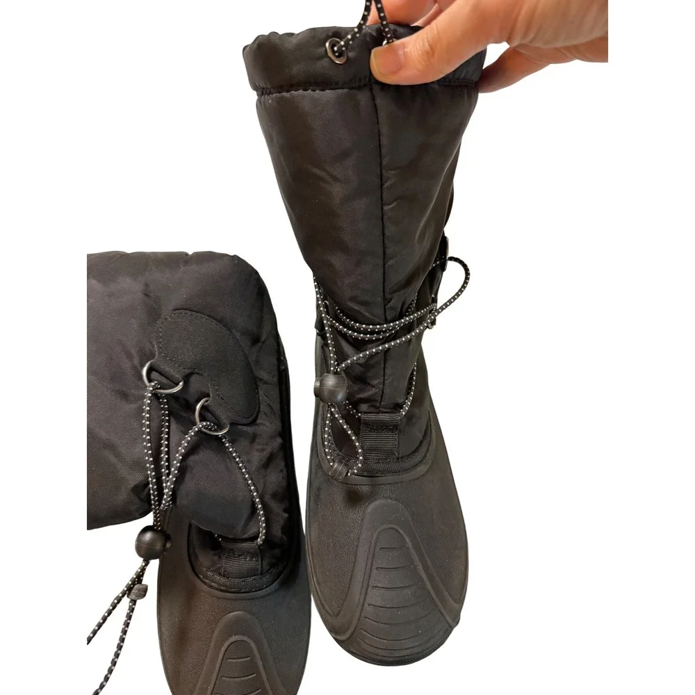 Kamik North Pole Waterproof Snow Boot Kids Unisex Size 6 Black Toggle Lace Lined